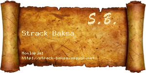Strack Baksa névjegykártya
